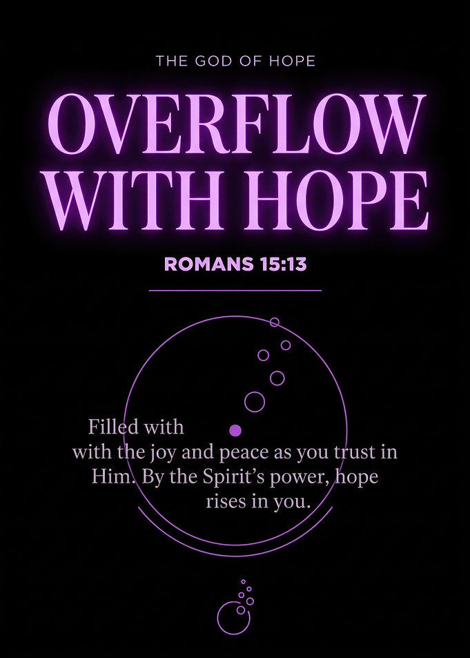 Overflow With Hope Bible Verse Poster