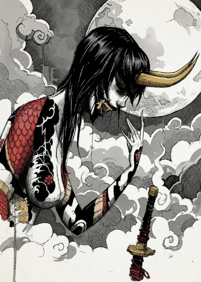 Oni Demon Woman with Katana