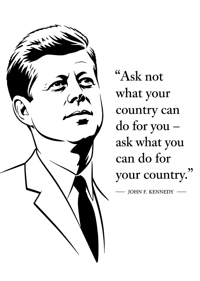 John F. Kennedy Inspirational Quote Poster