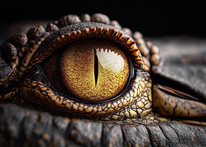 Extreme Close-up of Crocodile Eye
