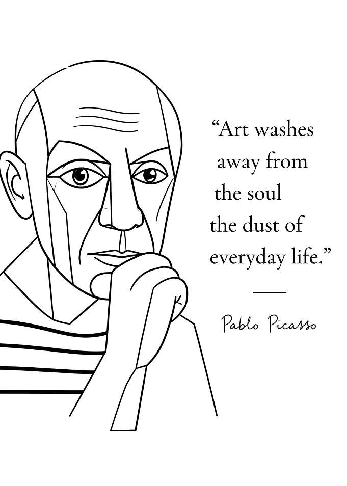 Pablo Picasso Quote Minimalist Art