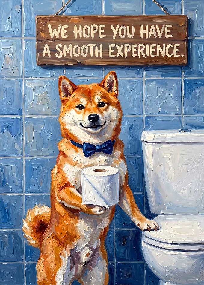 Shiba Inu Funny Bathroom