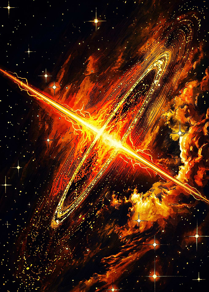 Fiery Cosmic Black Hole Explosion