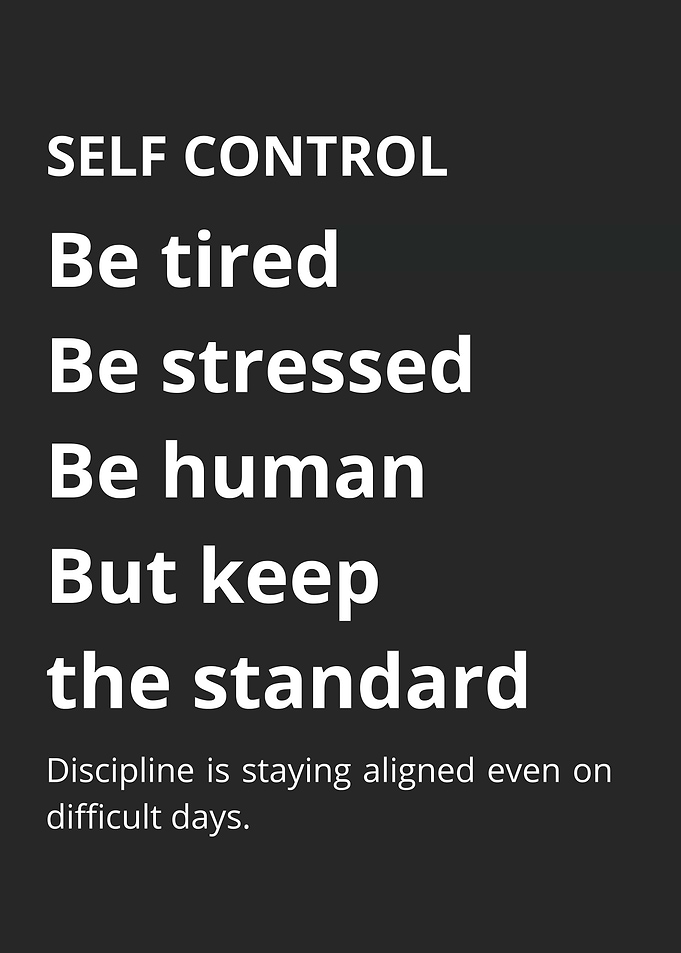 Self Control Inspirational Quote Poster