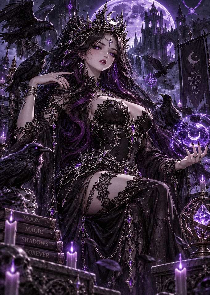 Gothic Moon Queen with Ravens