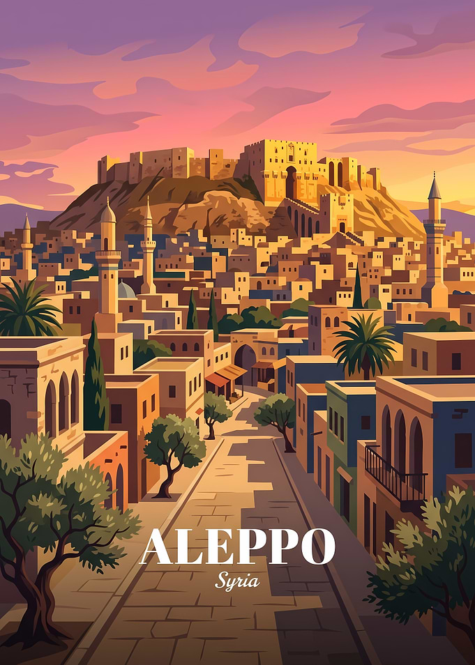 Aleppo Syria Vintage Travel Poster