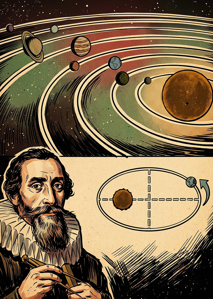 Kepler Solar System Vintage Art