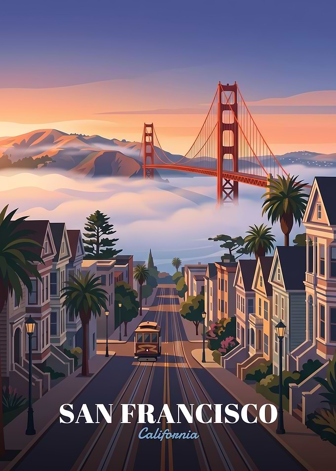 San Francisco Golden Gate Travel Poster