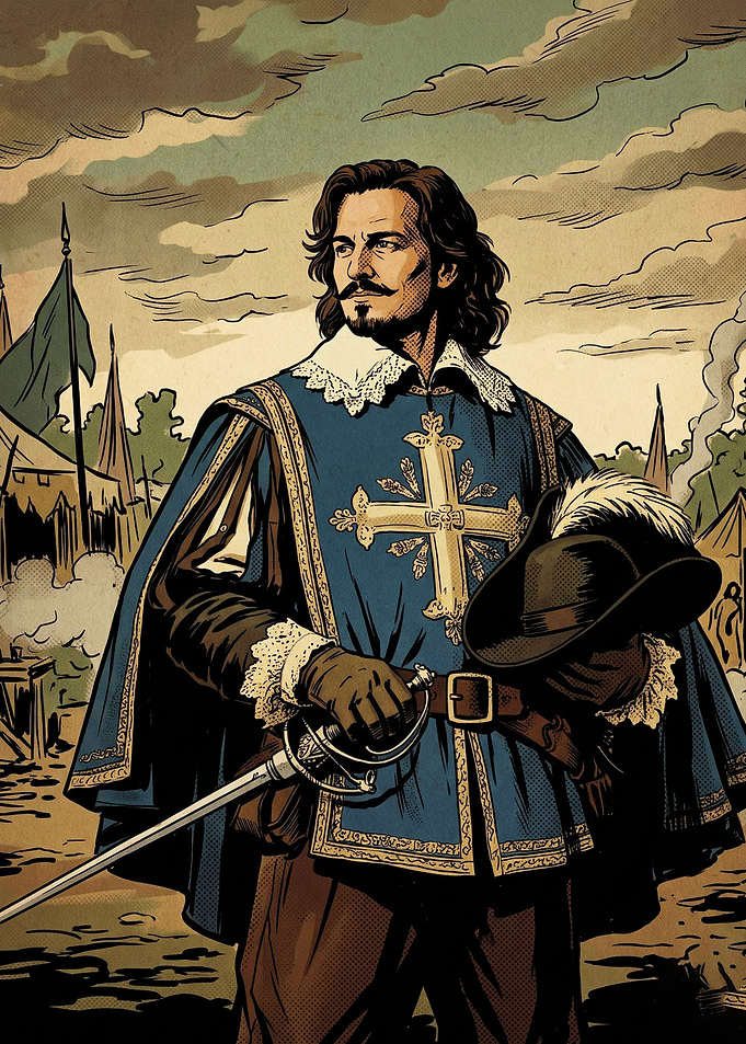 Musketeer Swordsman Vintage Art