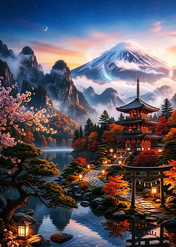Moonlit Fuji Sanctuary