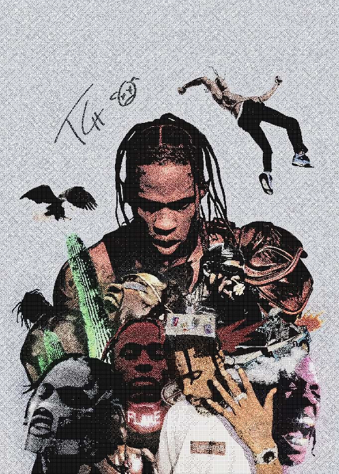 Travis Scott Collage Graphic Art