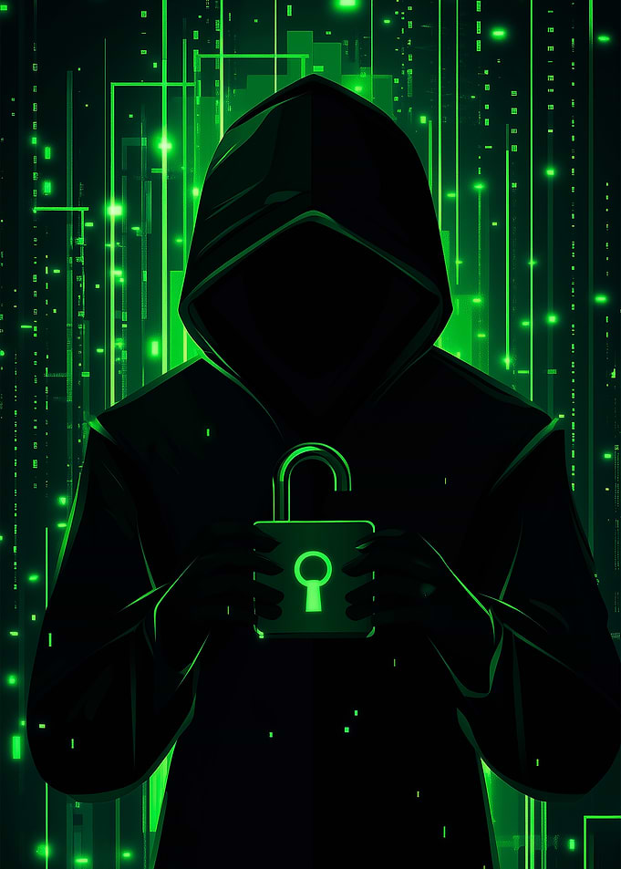 Cyber Hacker Holding Unlocked Padlock