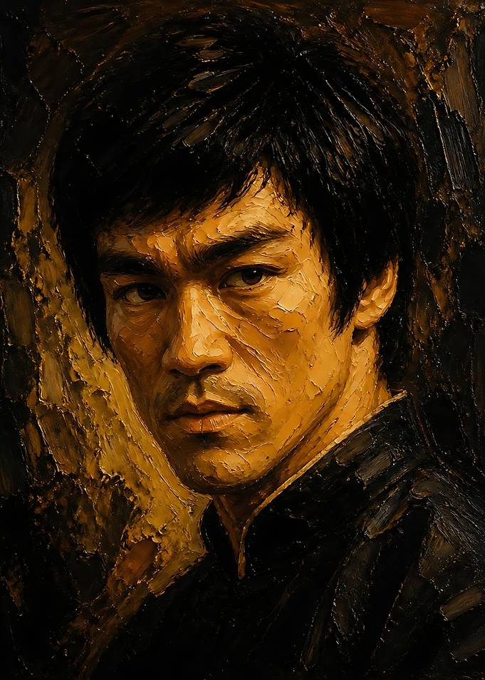 Oil Painting Portrait of Bruce Lee