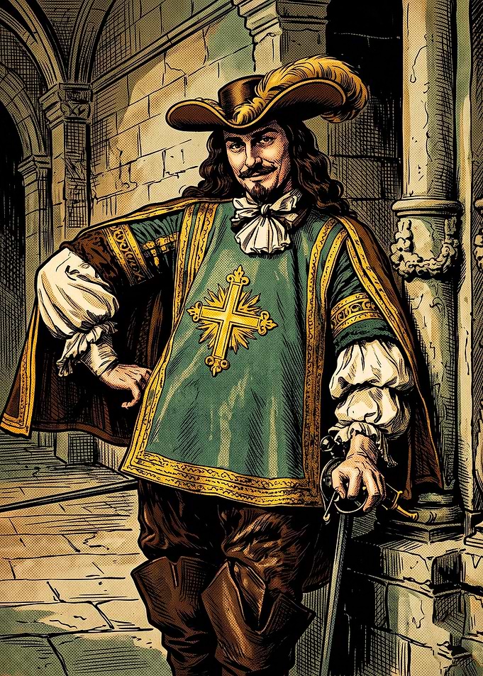 Musketeer Swordsman Vintage Art