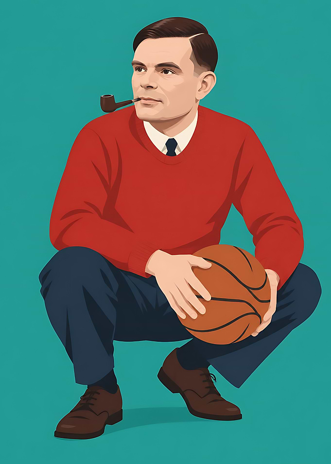 Alan Turing with a Basketball