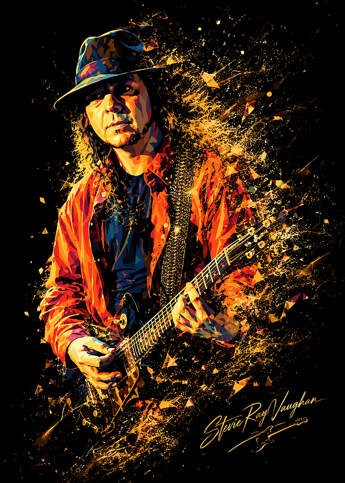 Stevie Ray Vaughan Low Poly Portrait