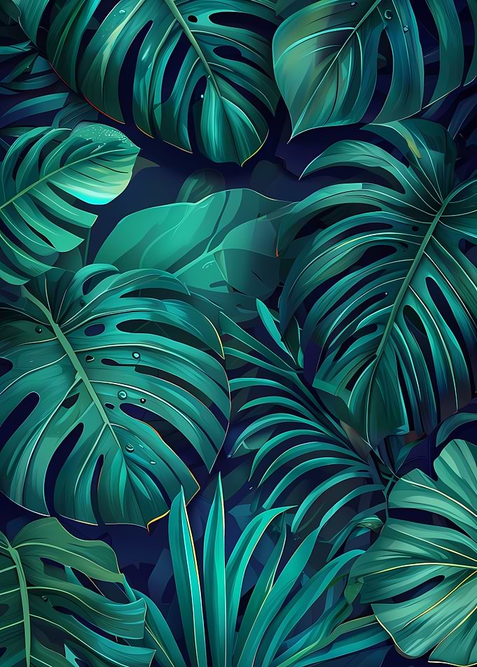 Lush Tropical Monstera Leaf Pattern