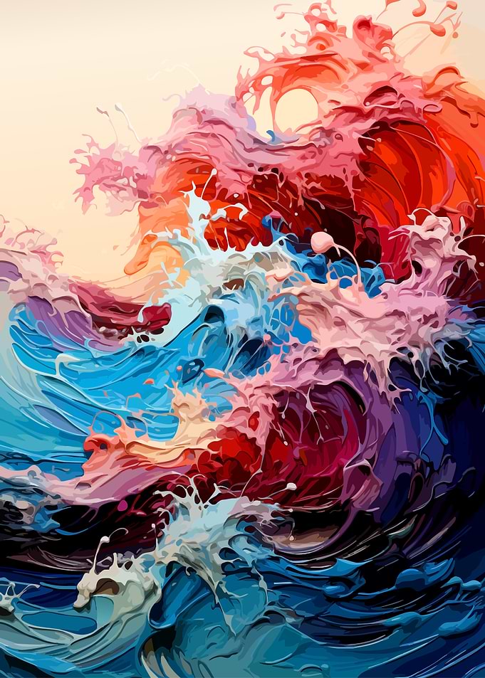 Abstract Colorful Paint Splash Wave