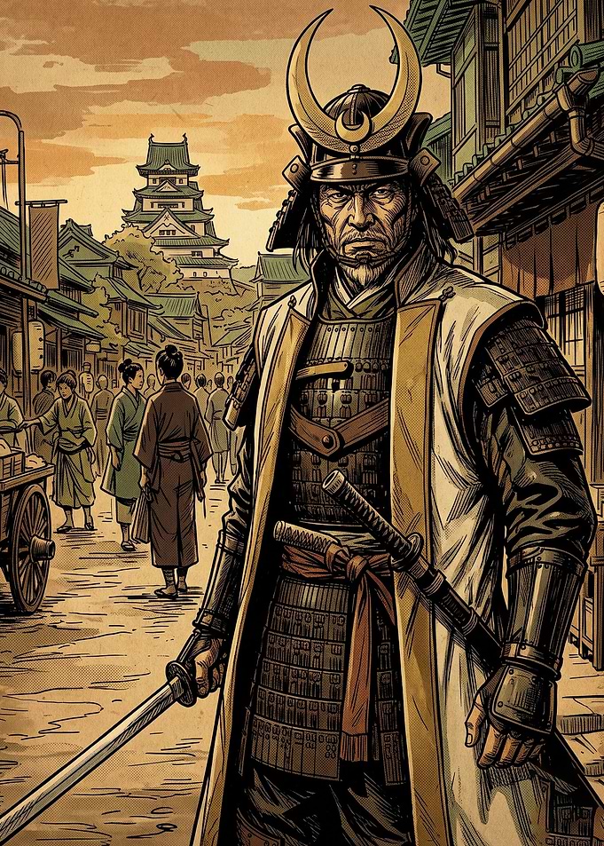 Japanese Samurai Katana Retro Art