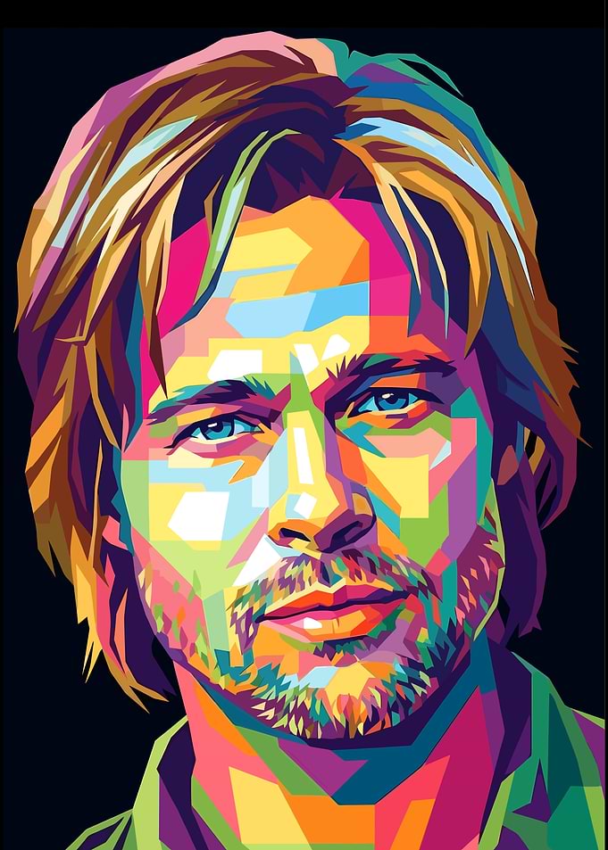 Brad Pitt Pop Art Portrait