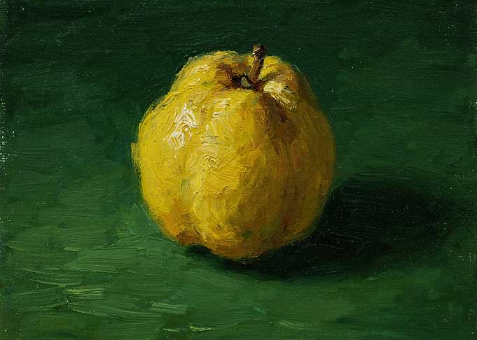 Oil Painting of a Single Quince