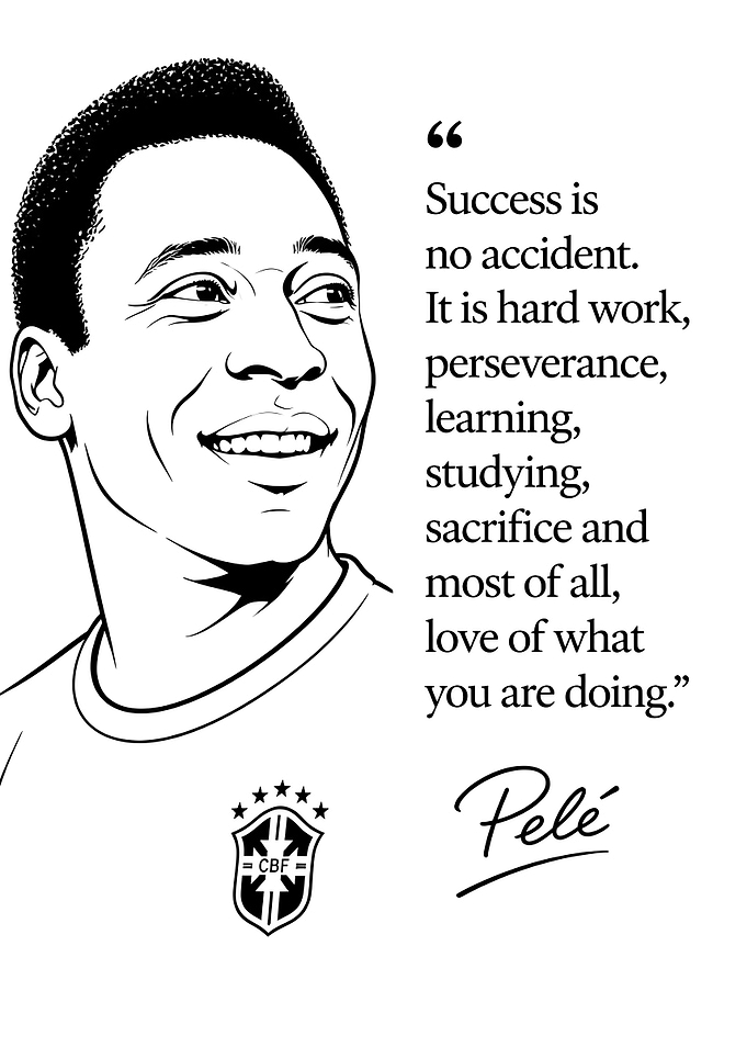 Pelé Inspirational Quote Poster