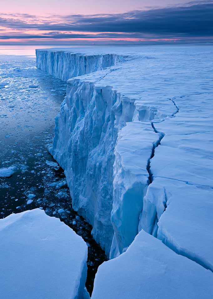 Antarctic Ice Shelf at Twilight