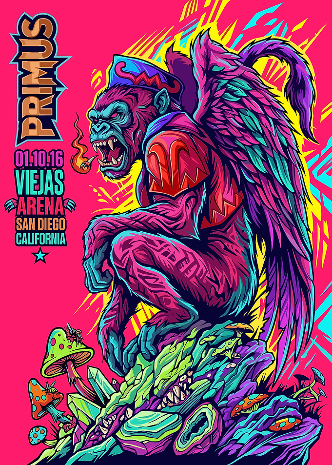 Primus Viejas Arena Concert Poster