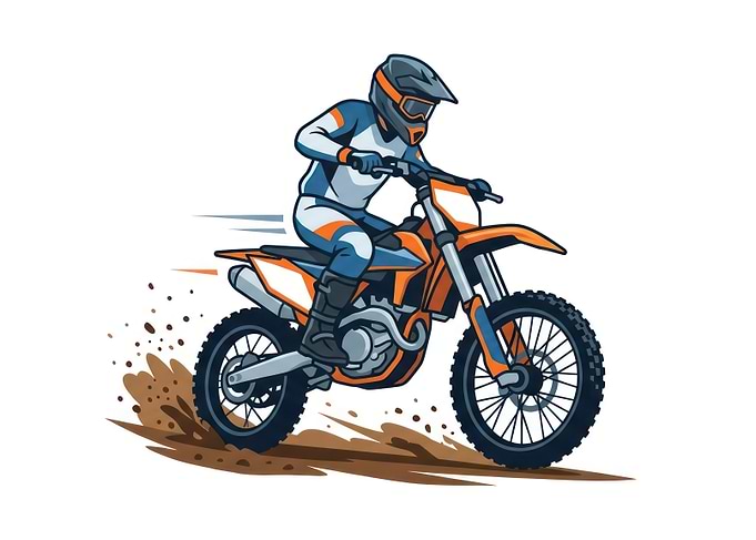 Motocross Rider in Action Illustration