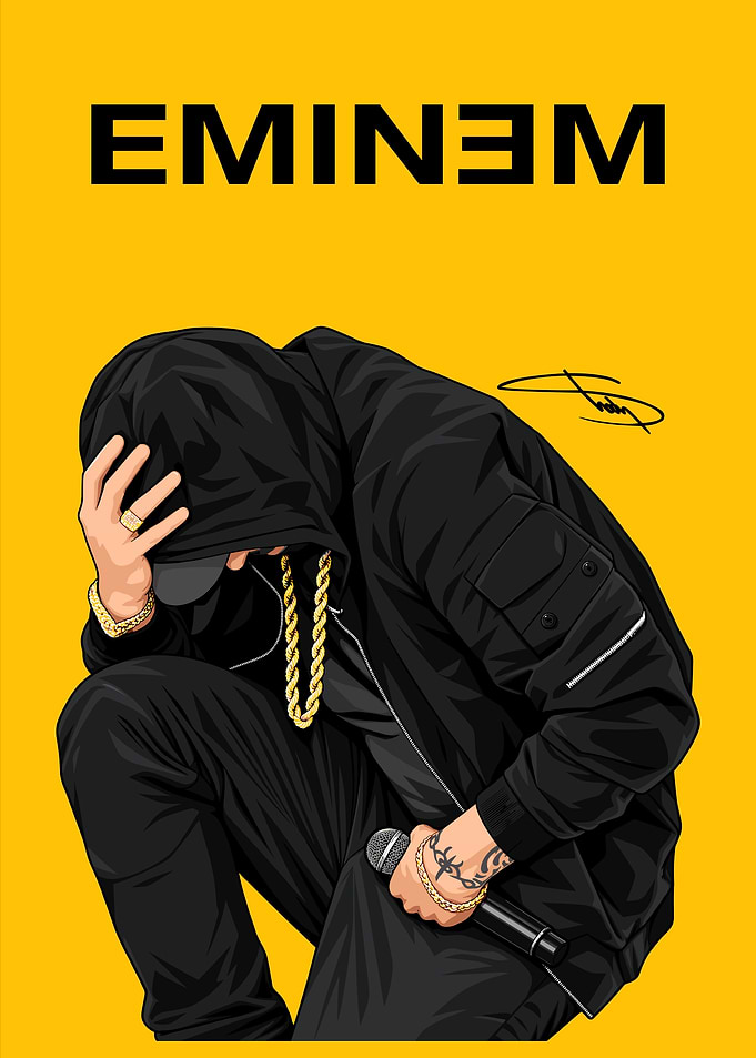 Eminem Minimalist Yellow Poster