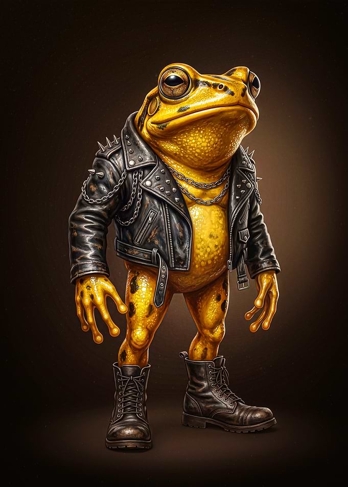 Punk Rock Toad in Leather Jacket