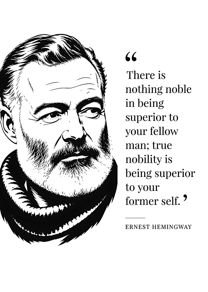 Ernest Hemingway Inspirational Quote Poster