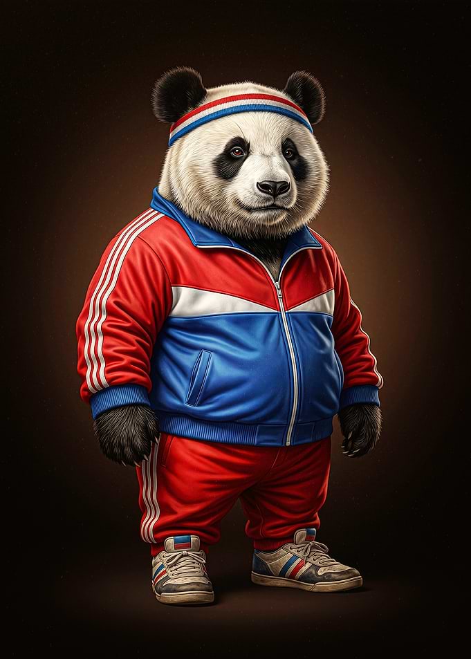 Panda in Retro Tracksuit
