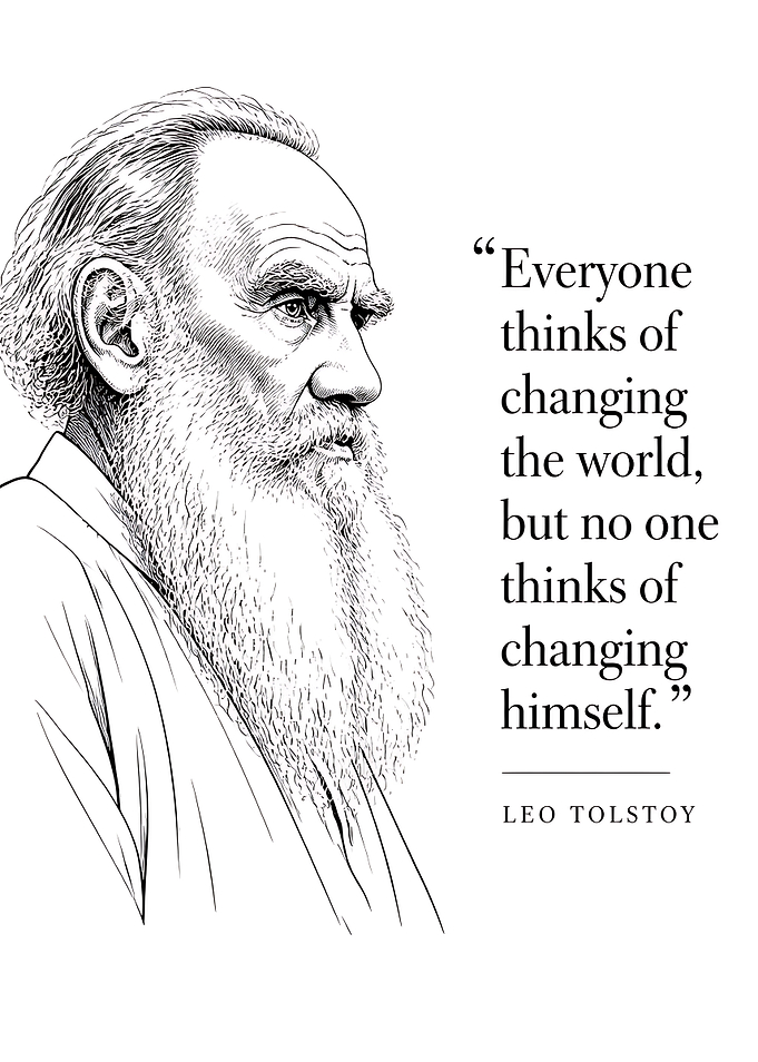 Leo Tolstoy Inspirational Quote Portrait