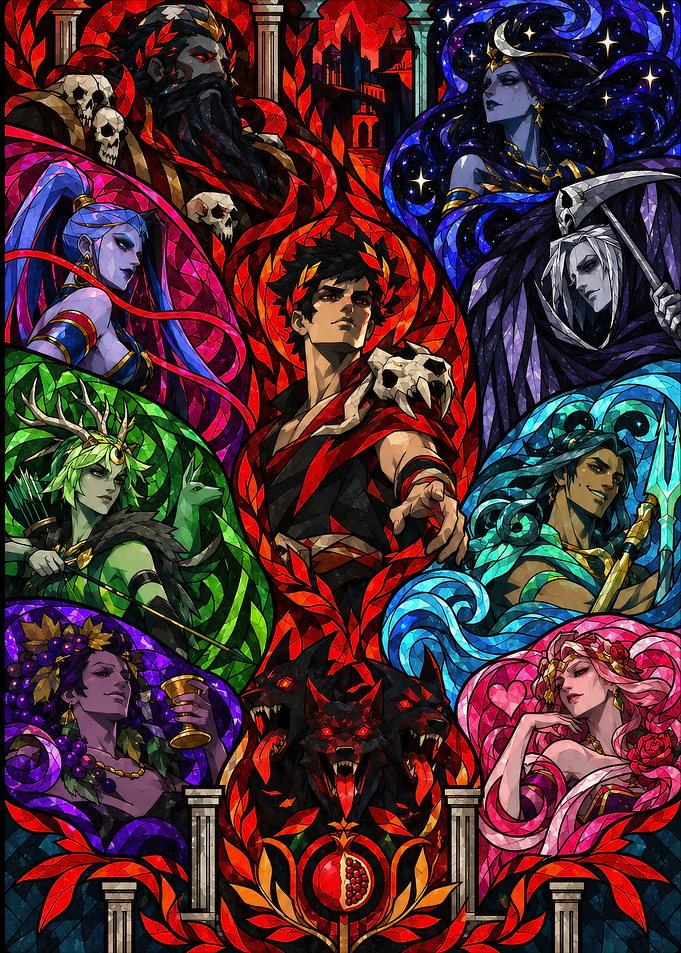 Hades Game Character Stained Glass Art