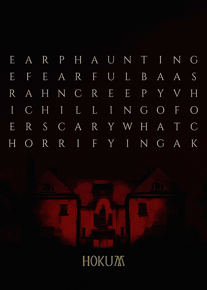 Horror House Word Search Poster