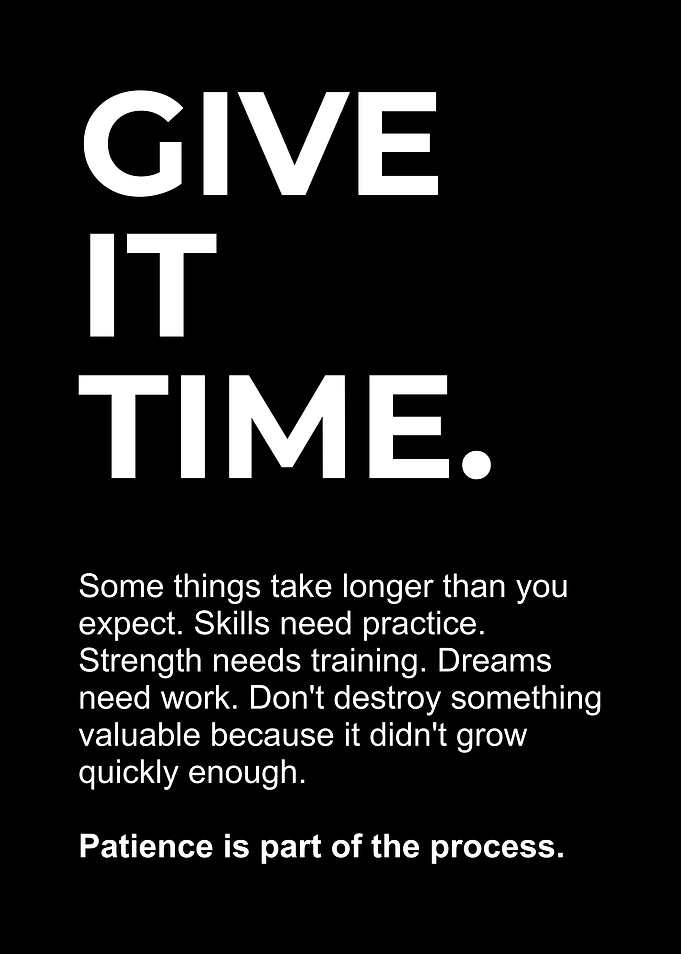Give It Time Inspirational Quote Poster