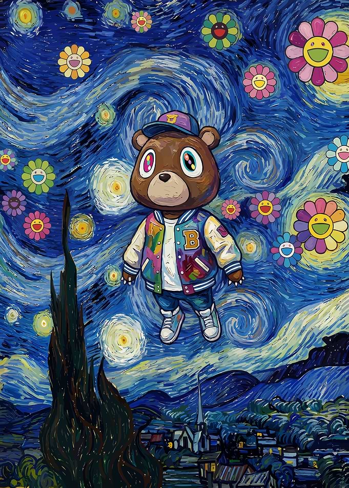 Kanye West Graduation Bear Starry Night
