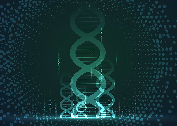 Digital DNA Helix Data Visualization