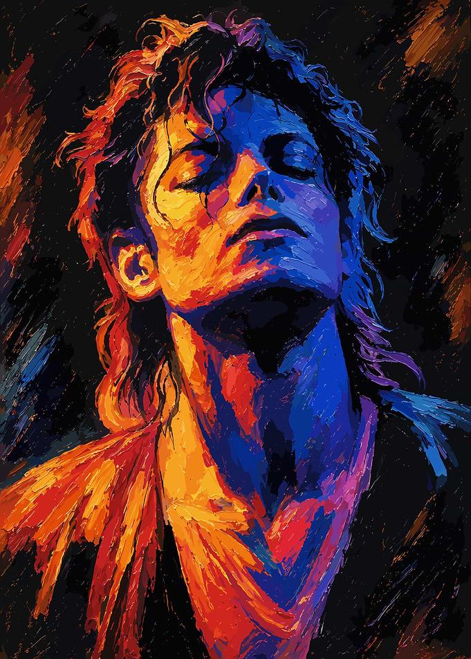 Michael Jackson Vibrant Oil Painting Portrait