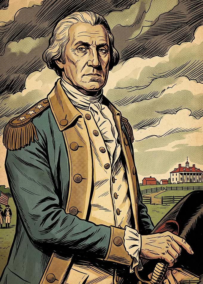 Patriot General Vintage Line Art