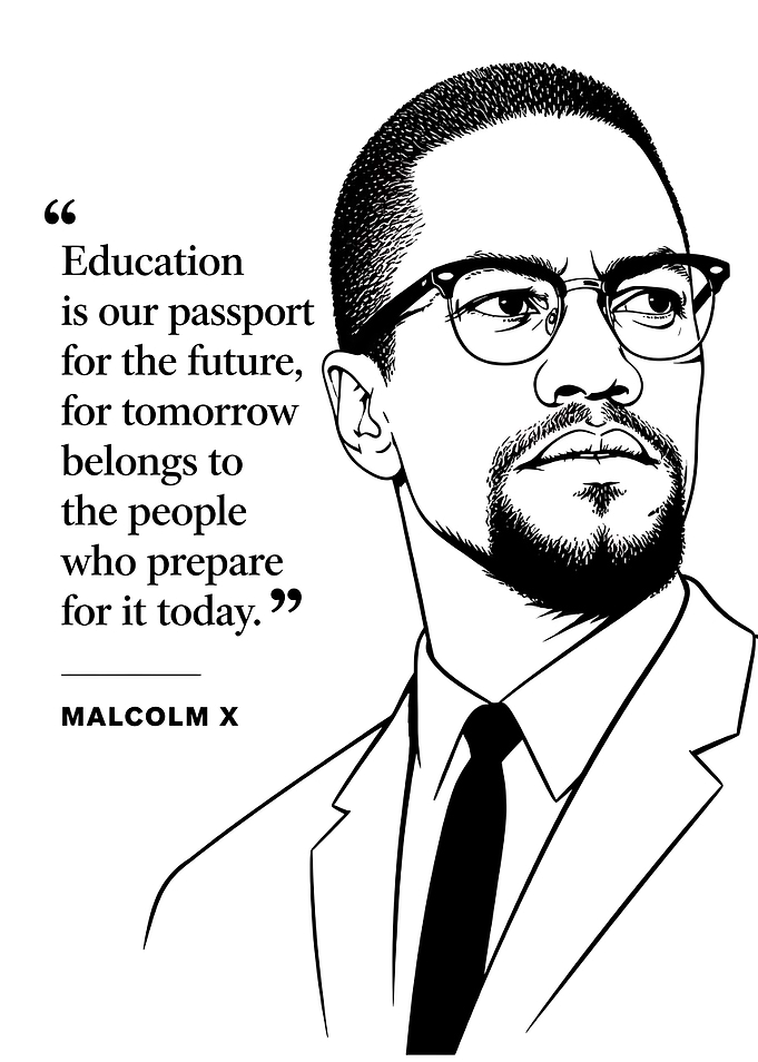 Malcolm X Inspirational Quote Poster