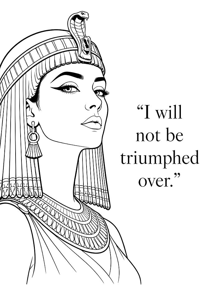 Cleopatra Inspirational Quote Line Art