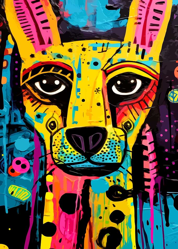 Colorful Abstract Pop Art Cheetah Portrait