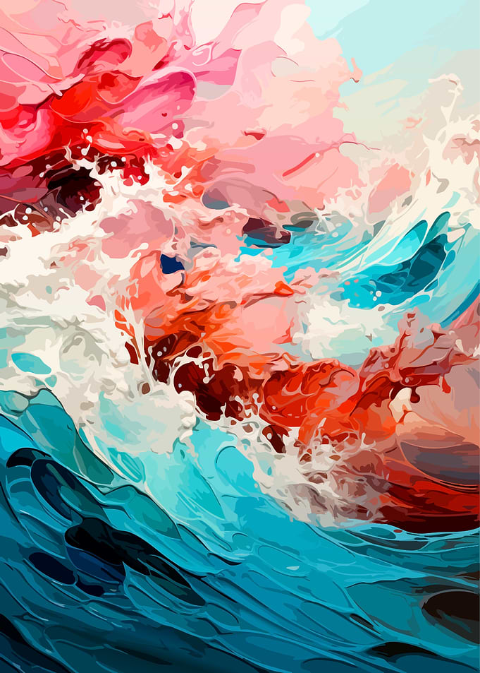 Abstract Ocean Wave Painting