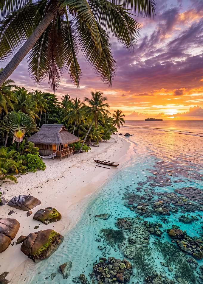 Tropical Beach Sunset Paradise