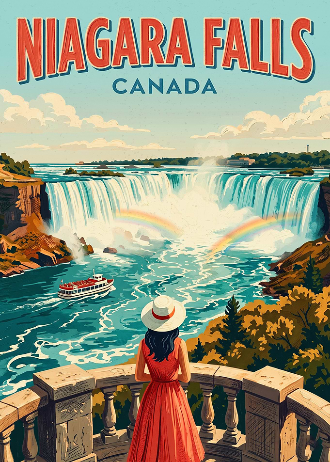 Niagara Falls Canada Travel Vintage Poster