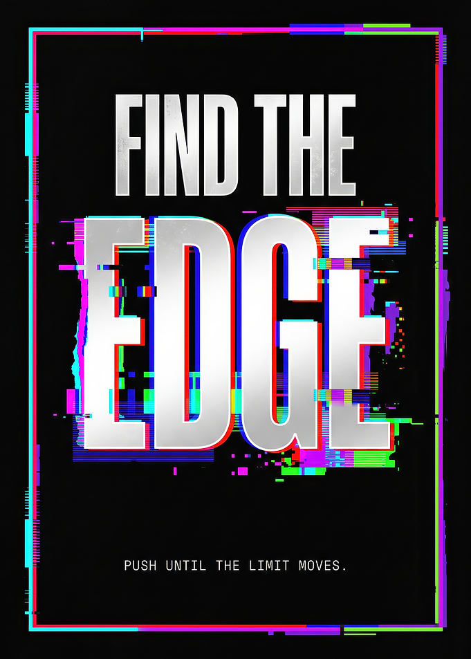 Find The Edge Glitch Poster