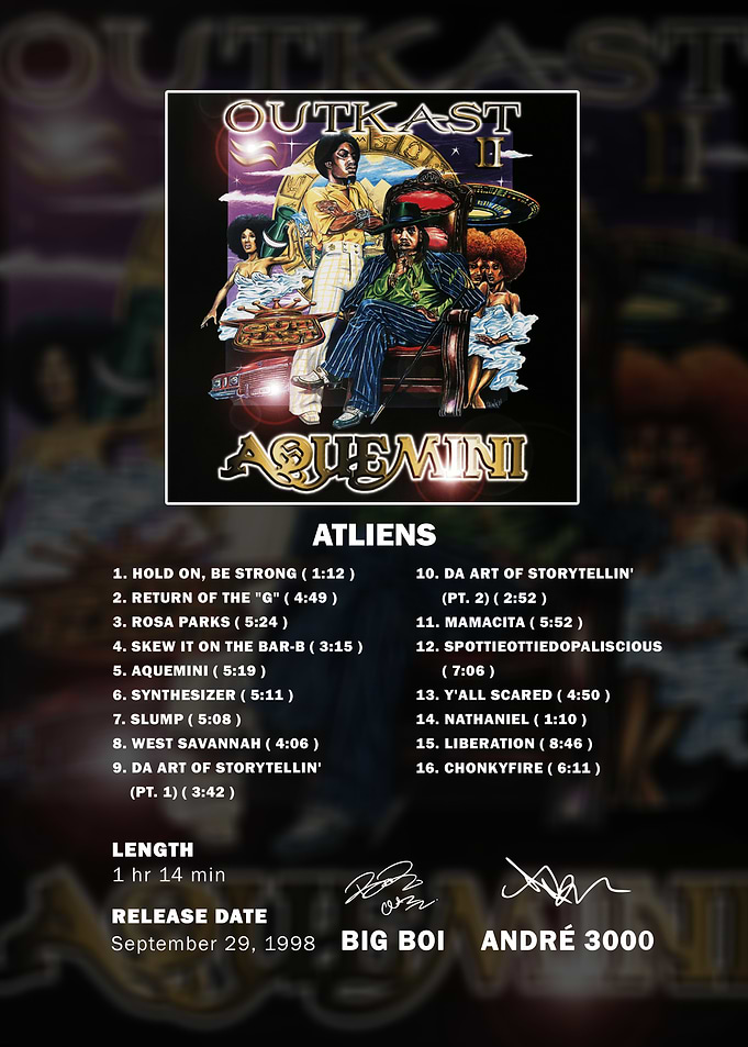Outkast Aquemini Album Tracklist Poster