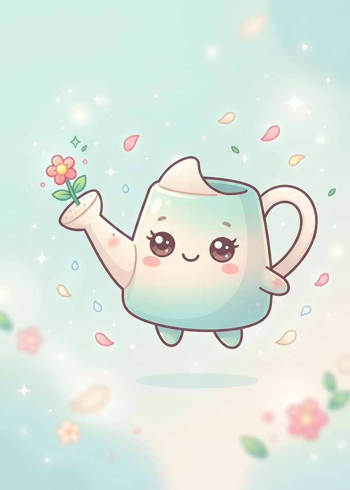 Cute Kawaii Watering Can Character